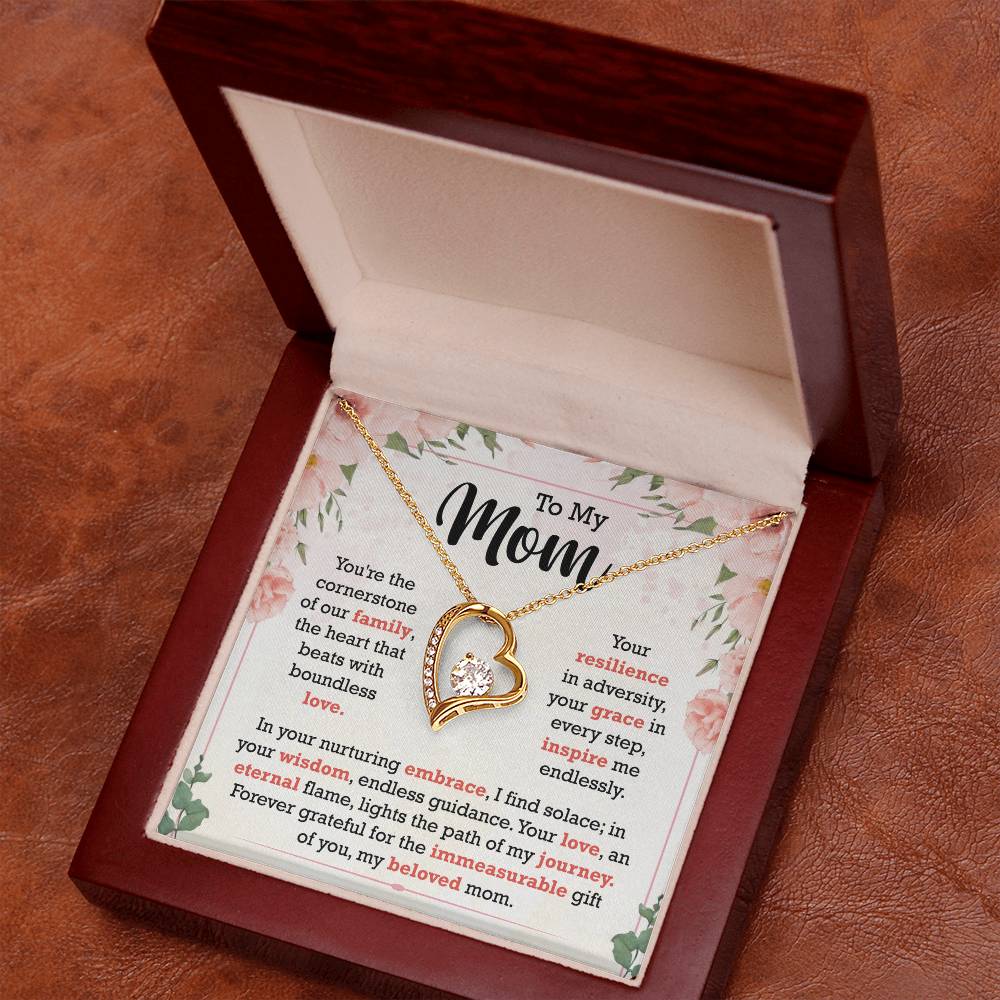 To My Mom | Forever Love Necklace | In Your Nurture Embrace I Find Solace | Mother's Day