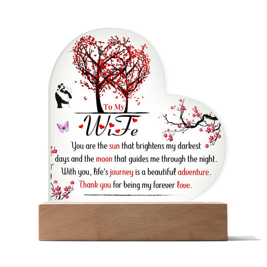 To My Wife | Acrylic Heart Plaque | Thank You For Being My Forever Love | Mother's Day