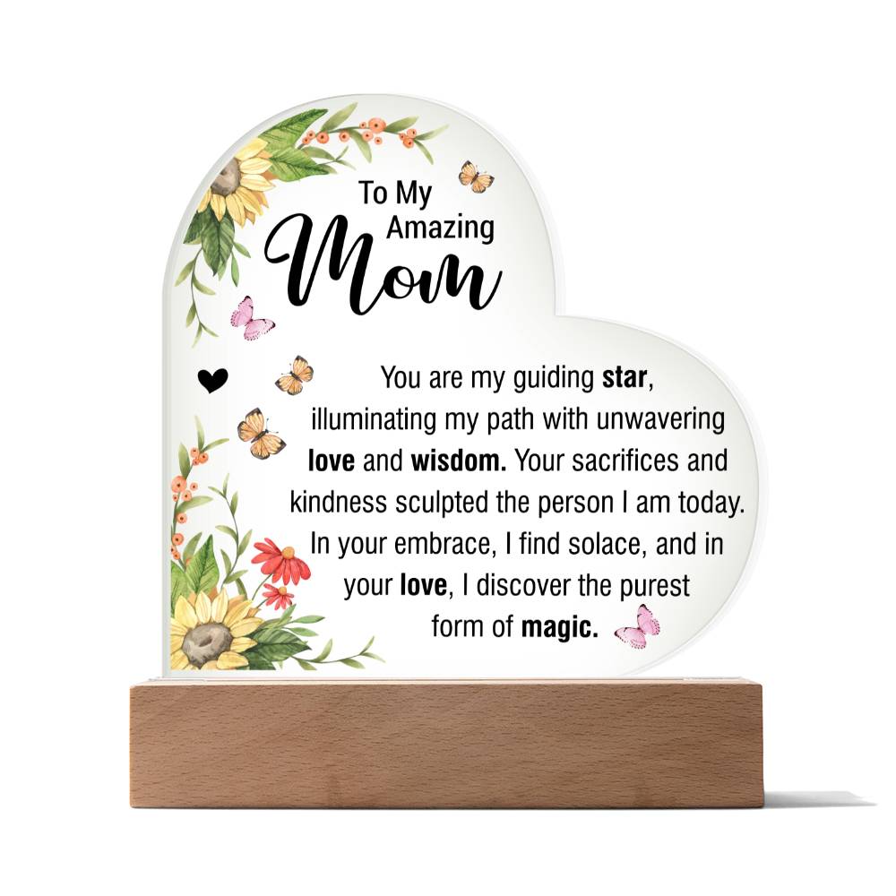 To my Amazing Mom | Acrylic Heart Plaque | You are my Guiding Star | Mother's Day