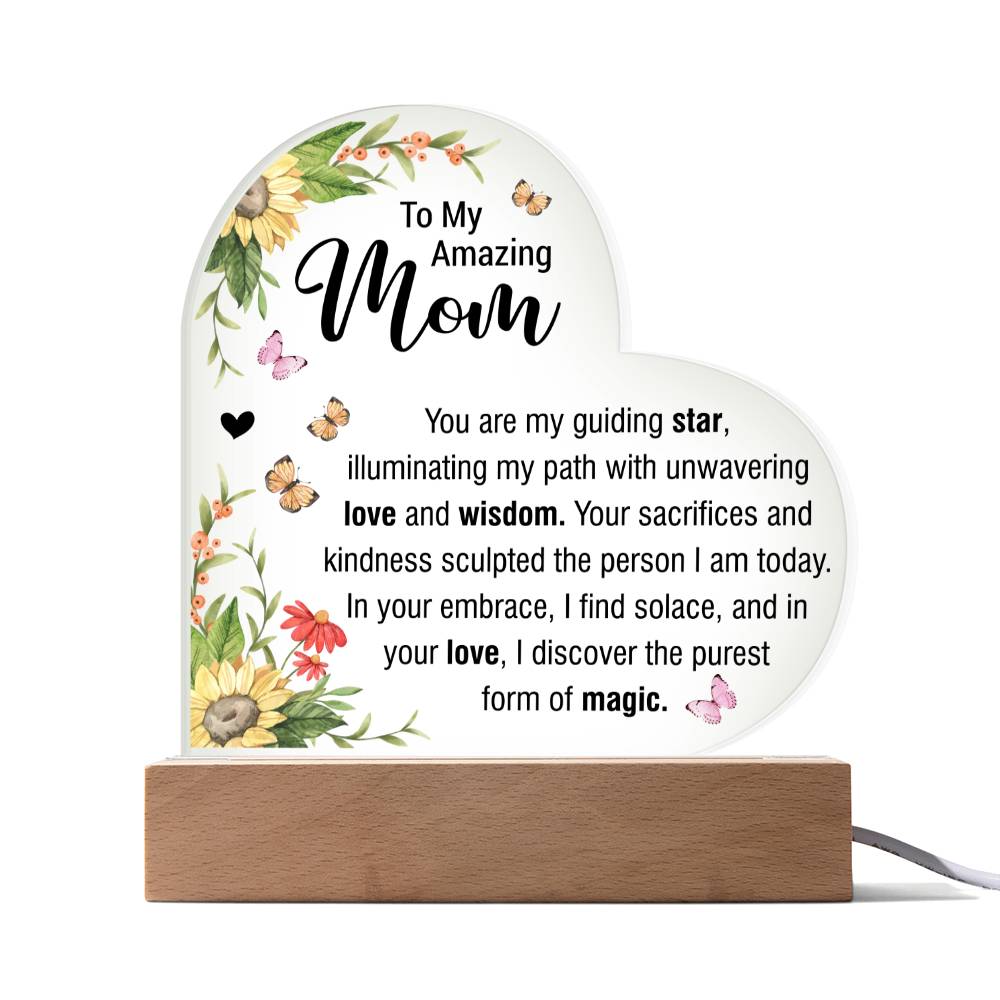 To my Amazing Mom | Acrylic Heart Plaque | You are my Guiding Star | Mother's Day