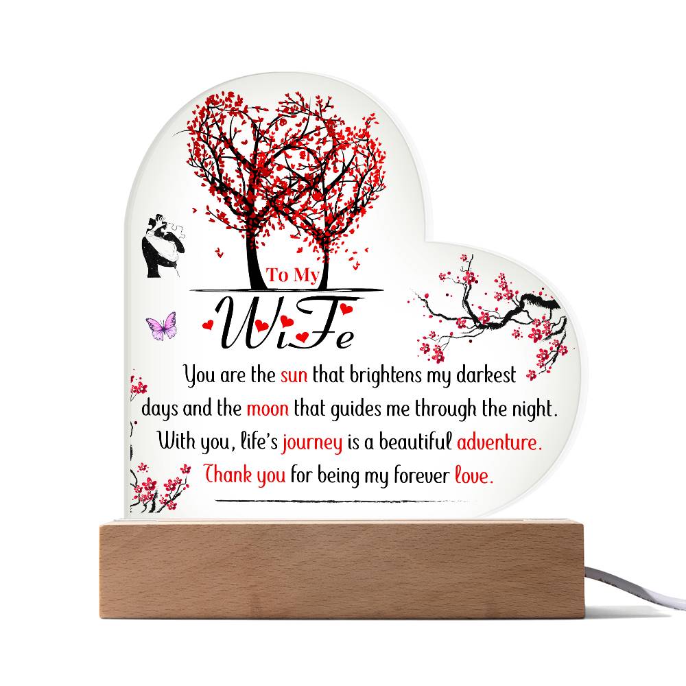 To My Wife | Acrylic Heart Plaque | Thank You For Being My Forever Love | Mother's Day