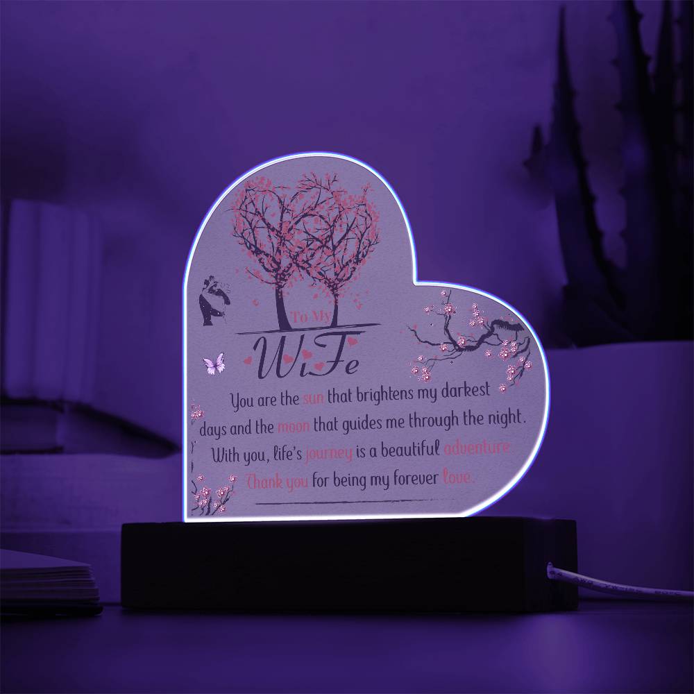 To My Wife | Acrylic Heart Plaque | Thank You For Being My Forever Love | Mother's Day