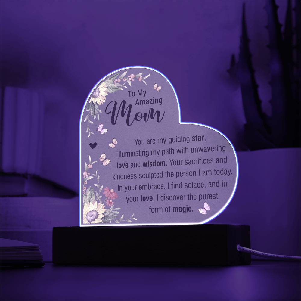 To my Amazing Mom | Acrylic Heart Plaque | You are my Guiding Star | Mother's Day