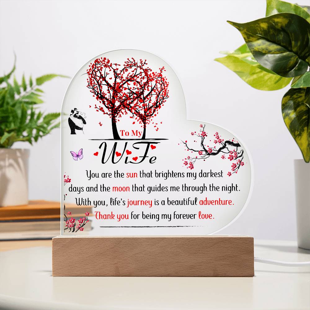 To My Wife | Acrylic Heart Plaque | Thank You For Being My Forever Love | Mother's Day