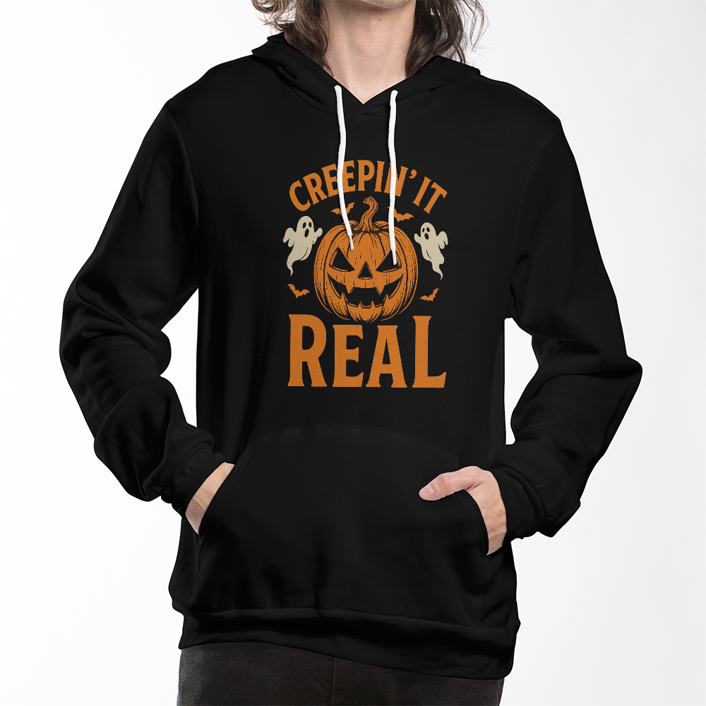 Creepin' It Real Halloween Hoodie | Ghosts, Pumpkins & Spooky Streetwear Vibes