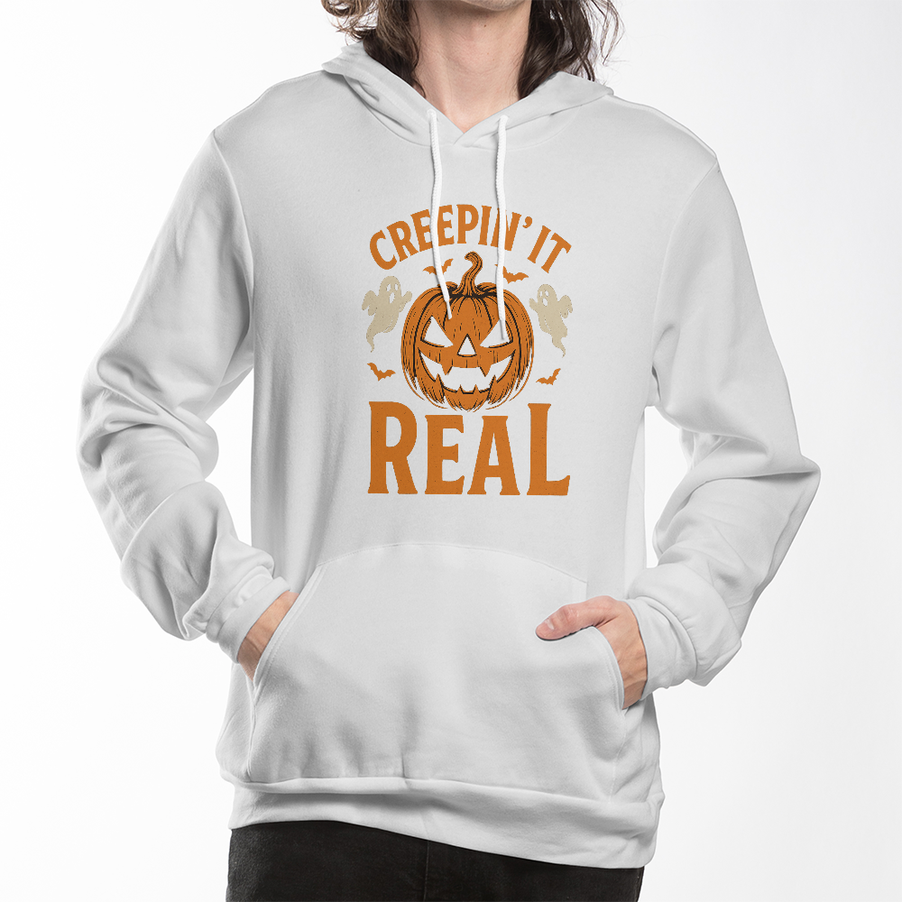 Creepin' It Real Halloween Hoodie | Ghosts, Pumpkins & Spooky Streetwear Vibes