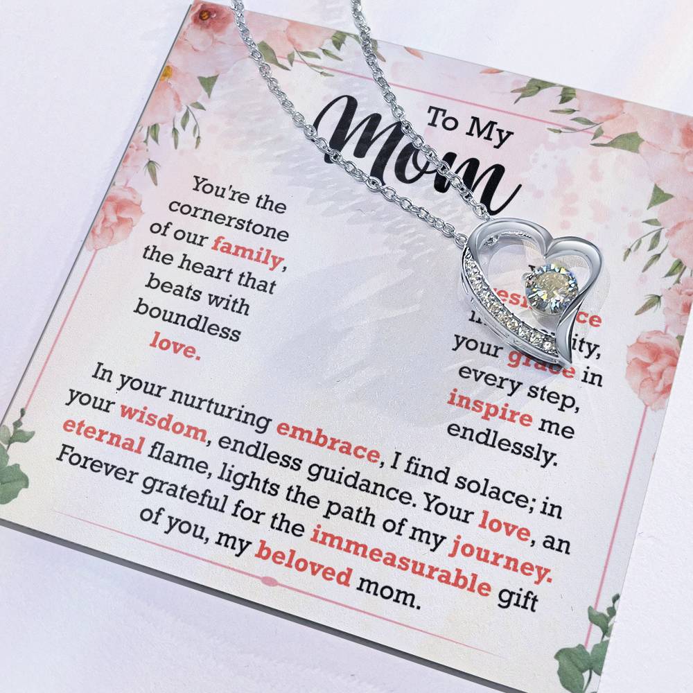 To My Mom | Forever Love Necklace | In Your Nurture Embrace I Find Solace | Mother's Day