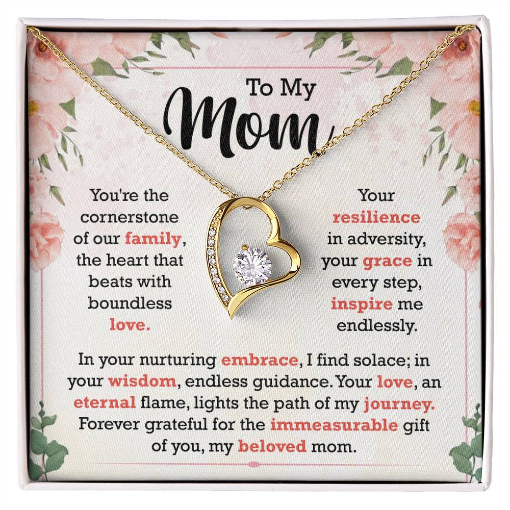 To My Mom | Forever Love Necklace | In Your Nurture Embrace I Find Solace | Mother's Day