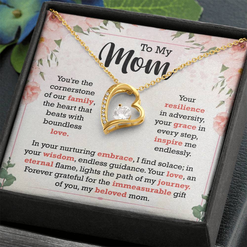 To My Mom | Forever Love Necklace | In Your Nurture Embrace I Find Solace | Mother's Day