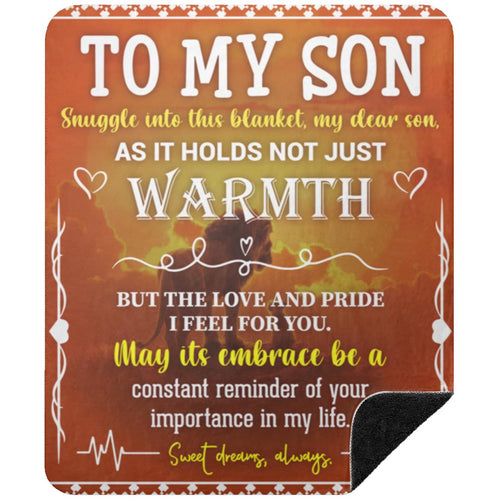 To My Son Premium Black Sherpa Blanket | 50x60