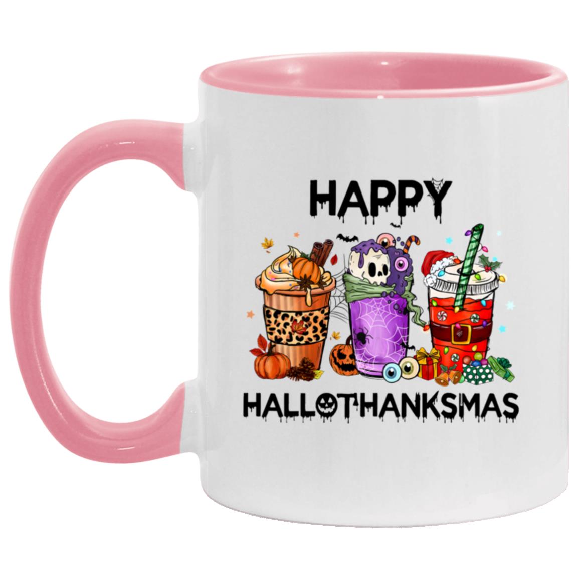 Happy HalloThanksMas Accent Mug | Halloween | Thanksgiving | Christmas