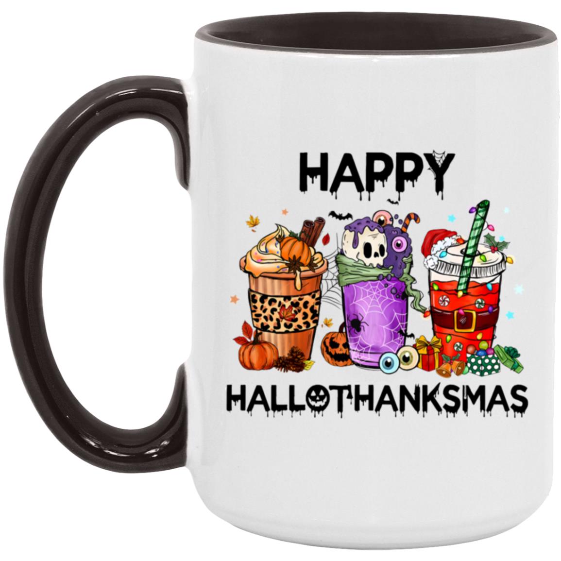 Happy HalloThanksMas Accent Mug | Halloween | Thanksgiving | Christmas