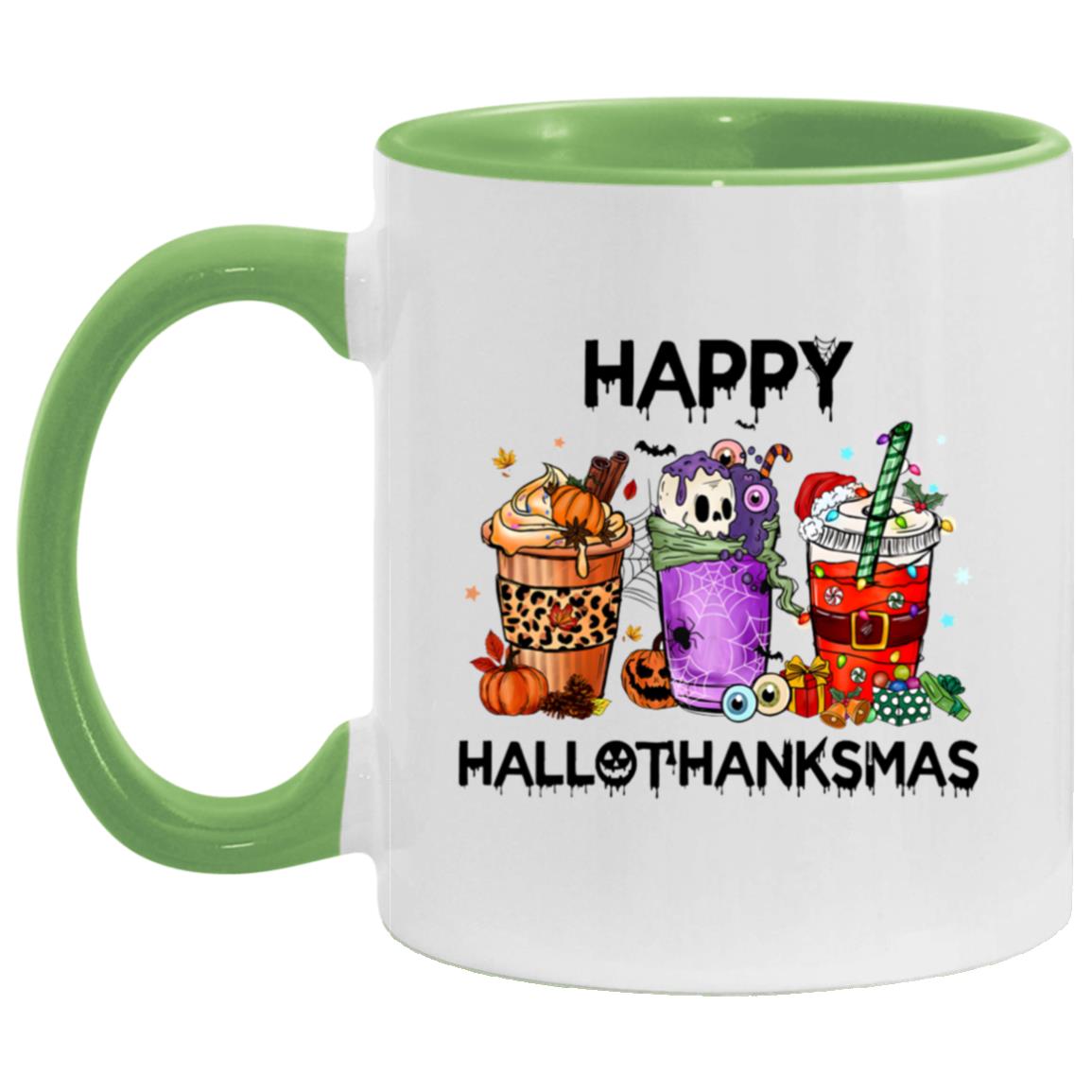 Happy HalloThanksMas Accent Mug | Halloween | Thanksgiving | Christmas