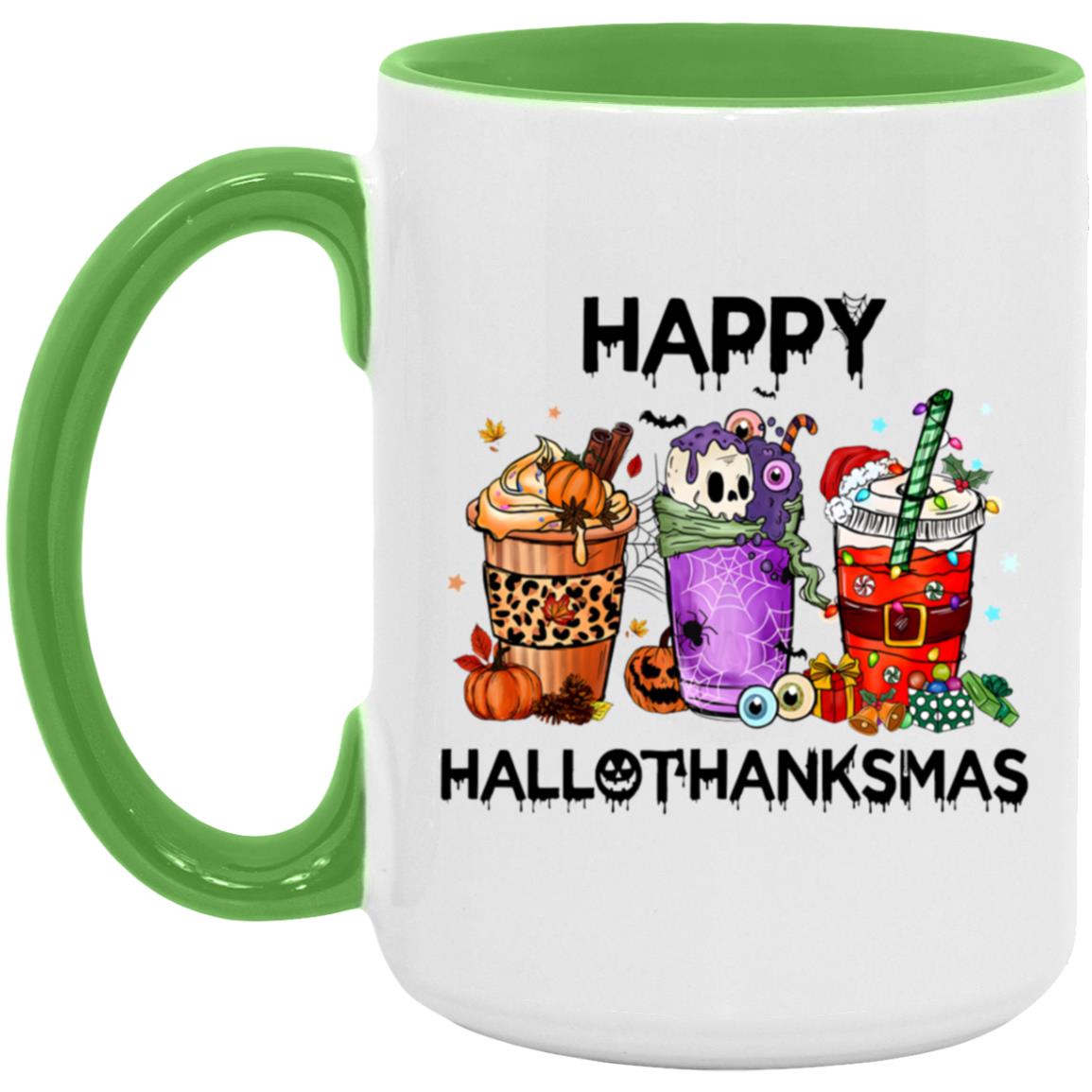 Happy HalloThanksMas Accent Mug | Halloween | Thanksgiving | Christmas