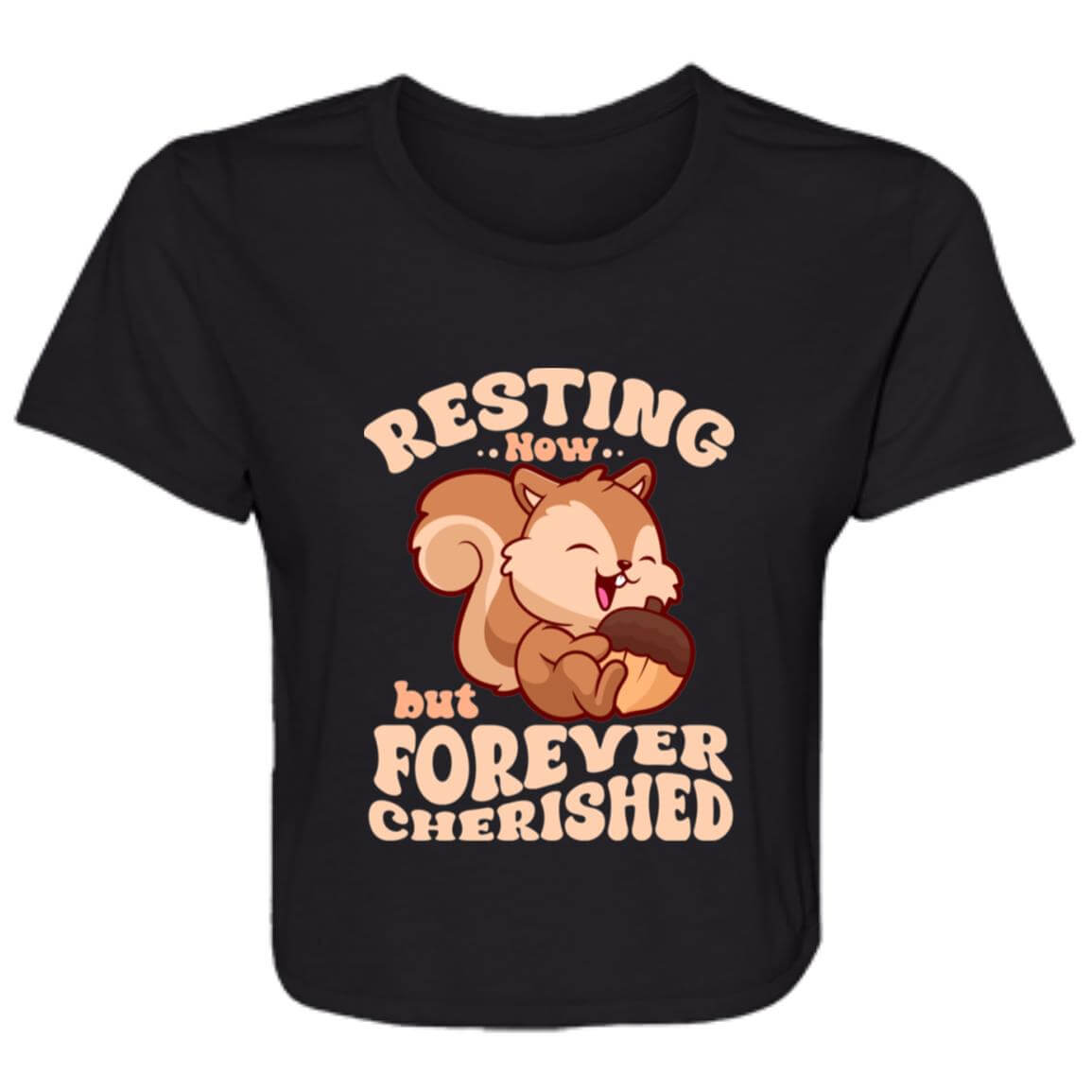 Resting Now but Forever Cherished Memorial Apparel – Cute Squirrel Design, Bereavement, Remembrance Gift, Sympathy Shirt for Comfort and Support