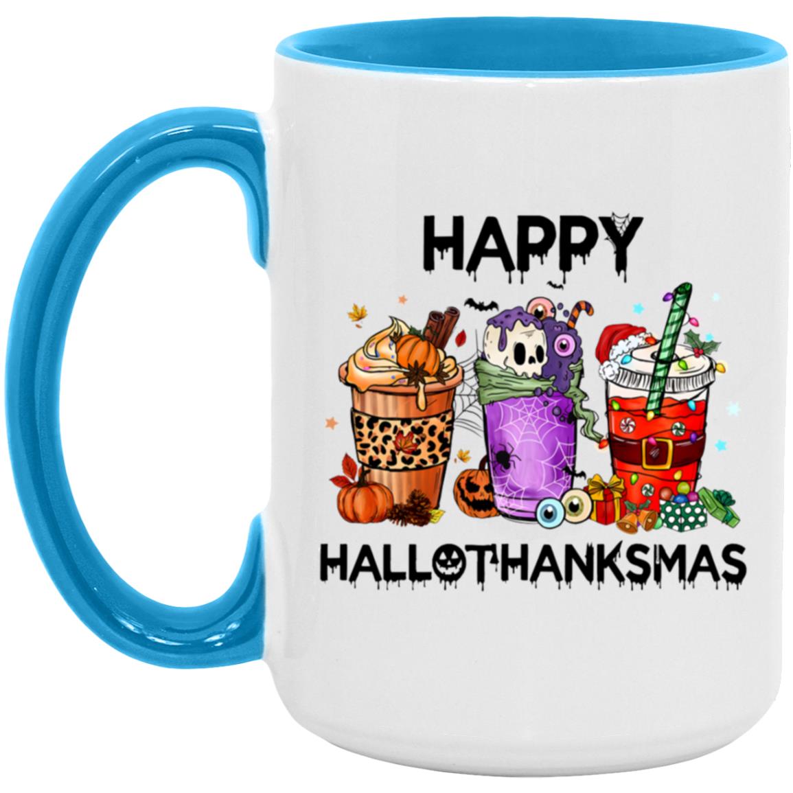 Happy HalloThanksMas Accent Mug | Halloween | Thanksgiving | Christmas