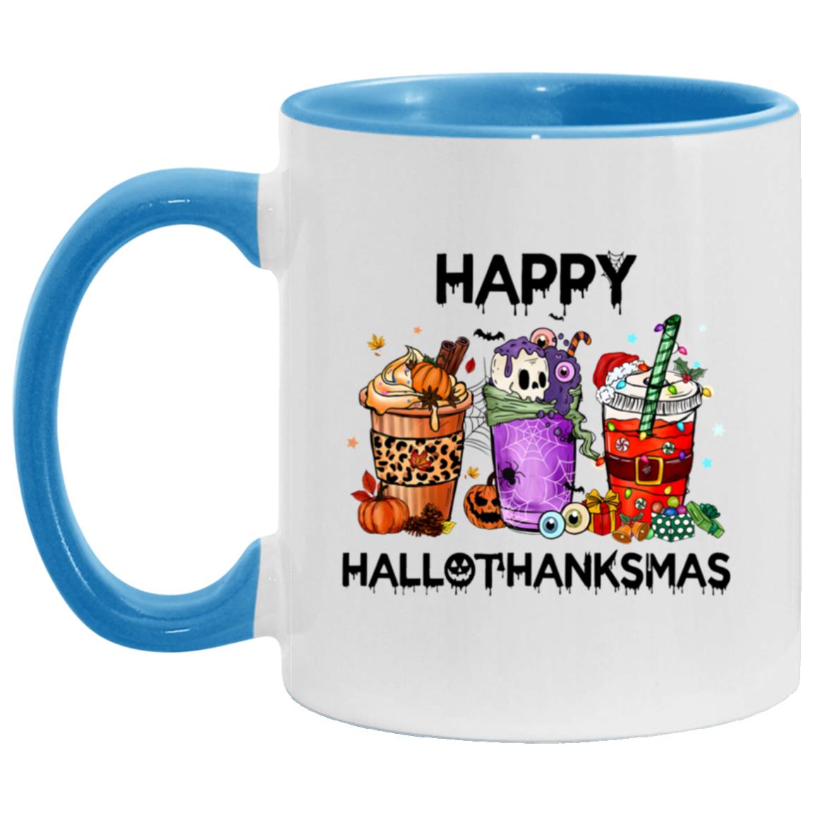 Happy HalloThanksMas Accent Mug | Halloween | Thanksgiving | Christmas