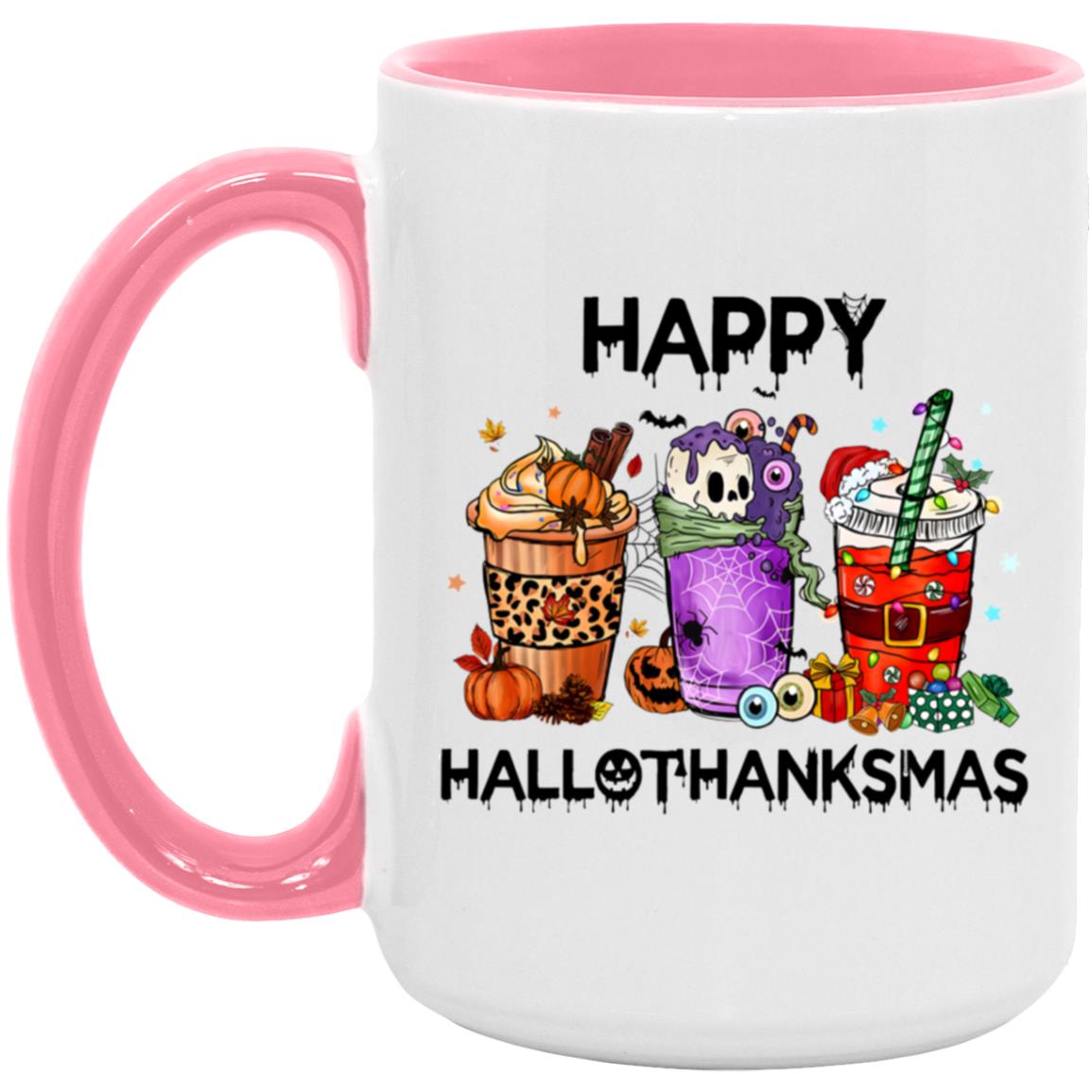 Happy HalloThanksMas Accent Mug | Halloween | Thanksgiving | Christmas