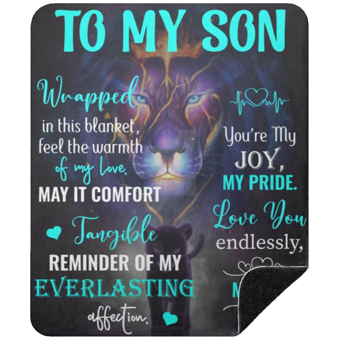 To My Son Black Sherpa Blanket | Feel The Warmth Of My Love | 50x60