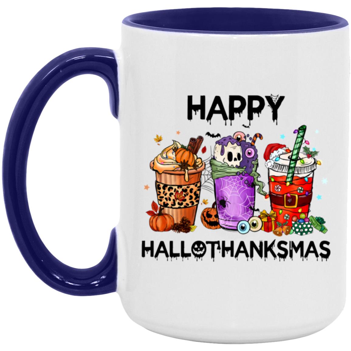 Happy HalloThanksMas Accent Mug | Halloween | Thanksgiving | Christmas