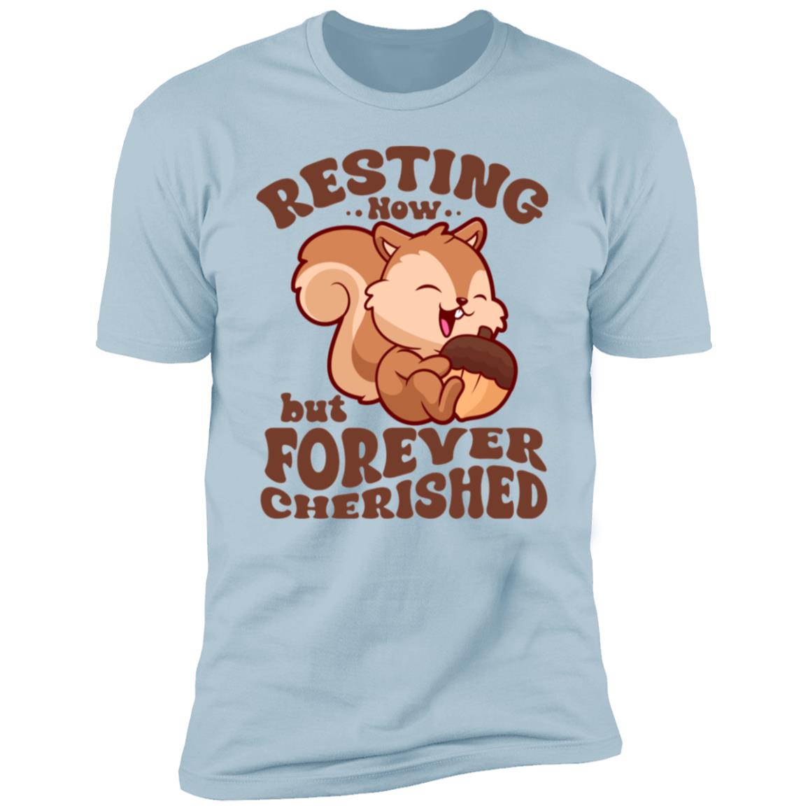 Resting Now but Forever Cherished Memorial Sweatshirt – Cute Squirrel Design, Bereavement Apparel, Remembrance Gift, Sympathy Shirt for Comfort and Support