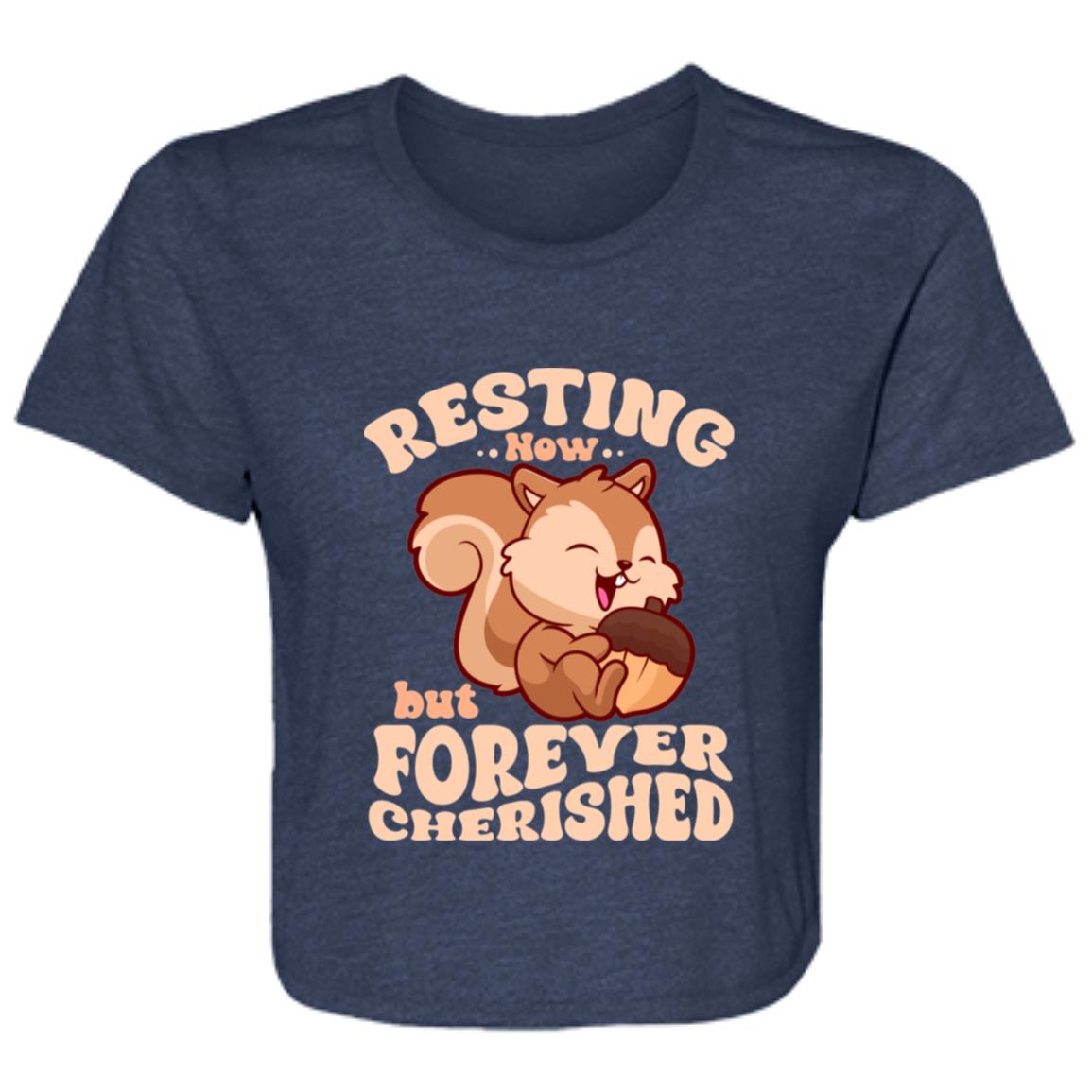 Resting Now but Forever Cherished Memorial Apparel – Cute Squirrel Design, Bereavement, Remembrance Gift, Sympathy Shirt for Comfort and Support