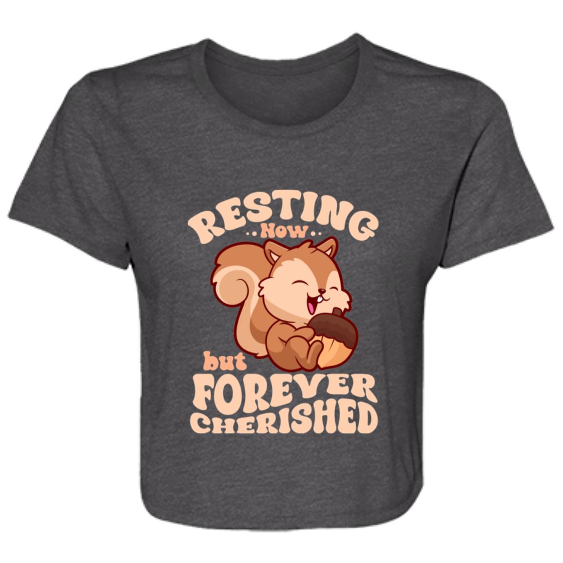 Resting Now but Forever Cherished Memorial Apparel – Cute Squirrel Design, Bereavement, Remembrance Gift, Sympathy Shirt for Comfort and Support