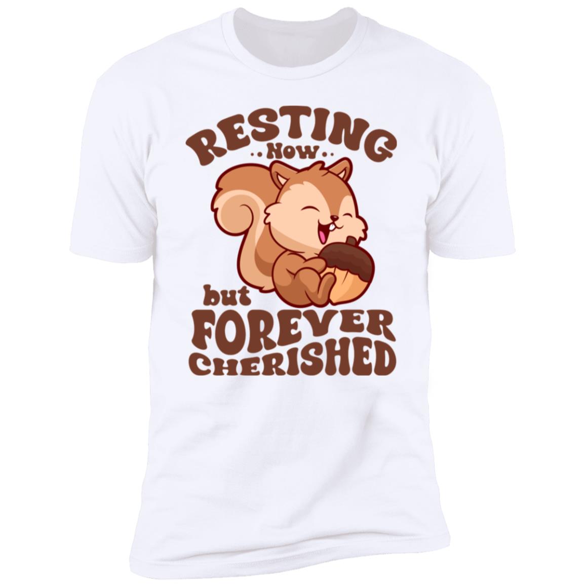 Resting Now but Forever Cherished Memorial Sweatshirt – Cute Squirrel Design, Bereavement Apparel, Remembrance Gift, Sympathy Shirt for Comfort and Support