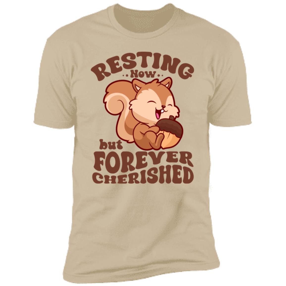 Resting Now but Forever Cherished Memorial Sweatshirt – Cute Squirrel Design, Bereavement Apparel, Remembrance Gift, Sympathy Shirt for Comfort and Support