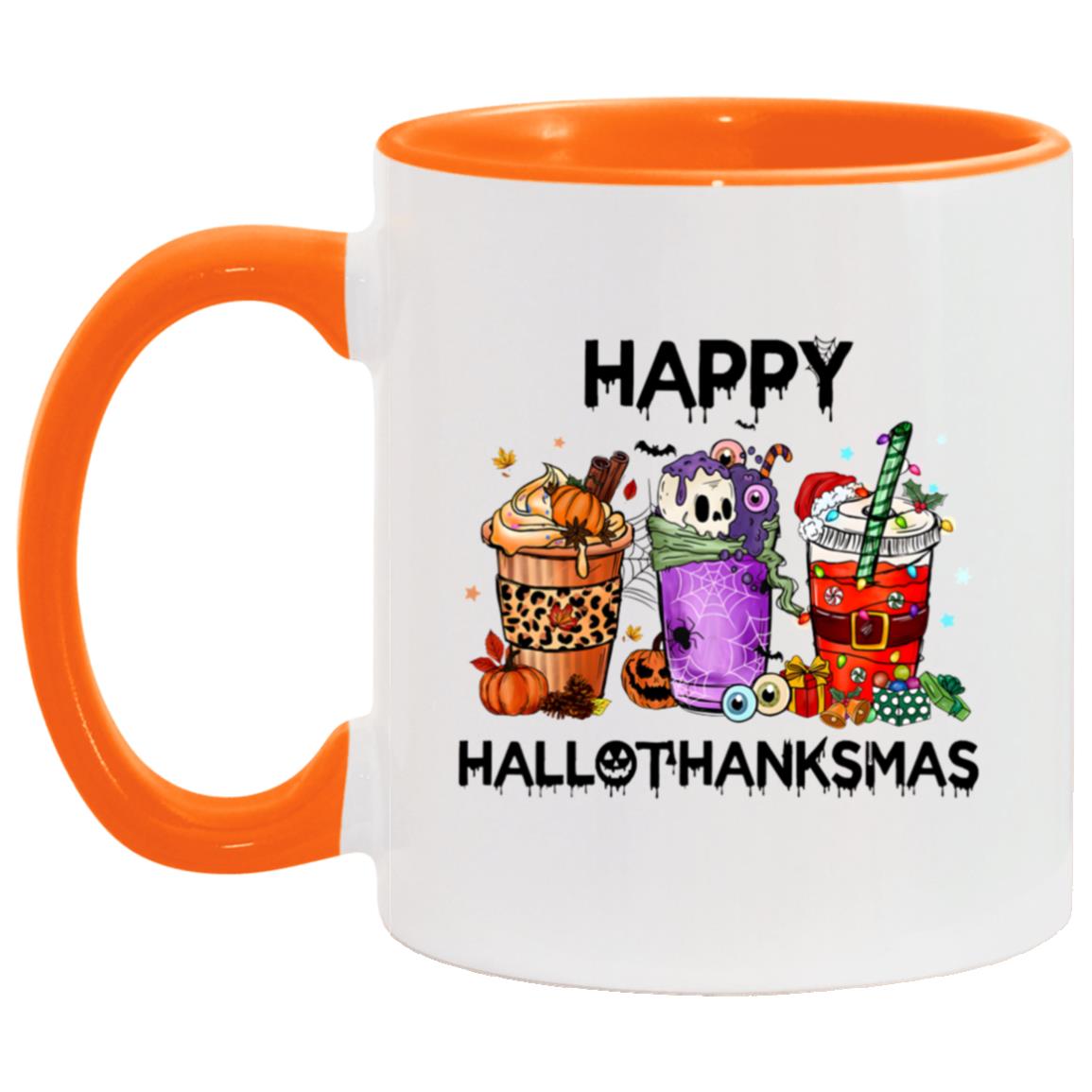 Happy HalloThanksMas Accent Mug | Halloween | Thanksgiving | Christmas