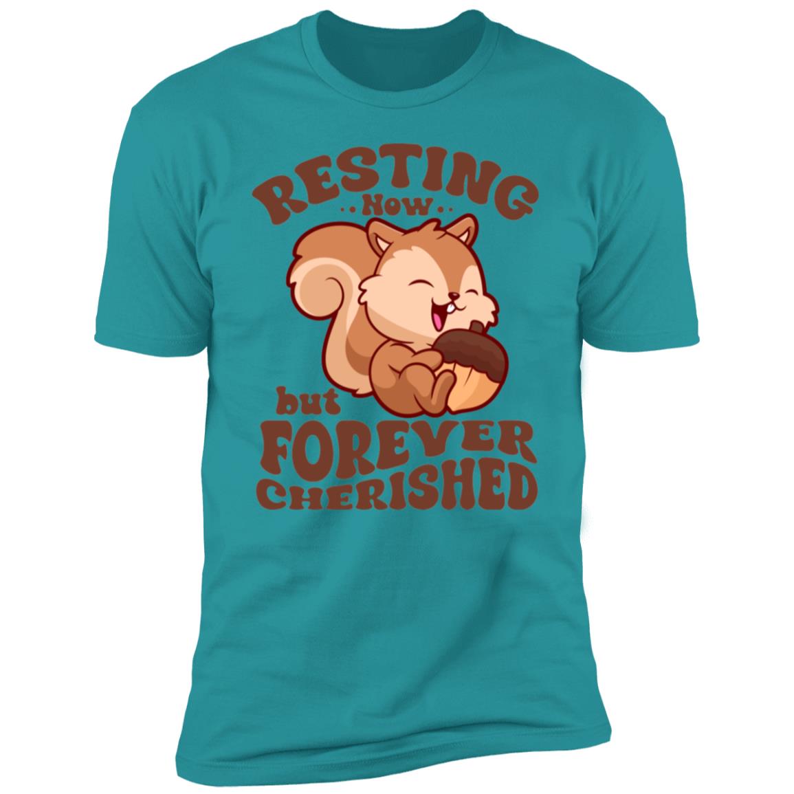 Resting Now but Forever Cherished Memorial Sweatshirt – Cute Squirrel Design, Bereavement Apparel, Remembrance Gift, Sympathy Shirt for Comfort and Support