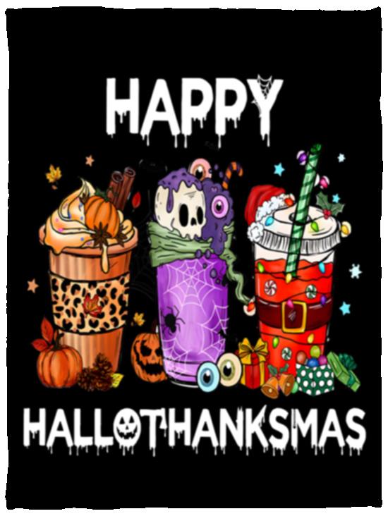 HAPPY HALLOTHANKSMAS BLANKET |HALLOWEEN | THANKSGIVING | HALLOWEEN