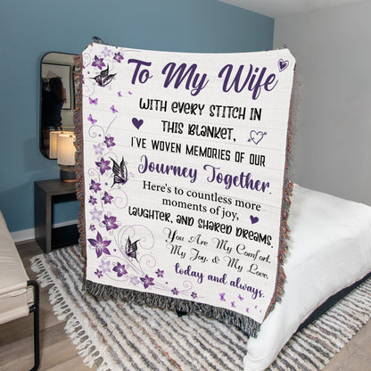 To My Wife Premium Black Sherpa Blanket | With Every Stitch In This Blanket | 50x60