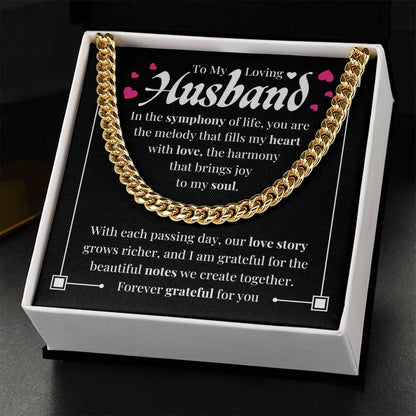 To My Loving Husband | Cuban Link Chain | Forever Grateful For You | Father's Day