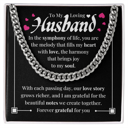 To My Loving Husband | Cuban Link Chain | Forever Grateful For You | Father's Day