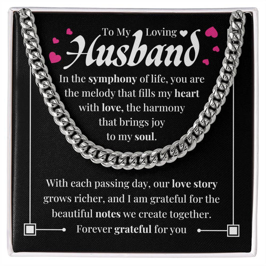 To My Loving Husband | Cuban Link Chain | Forever Grateful For You | Father's Day