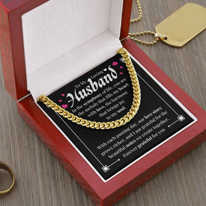 To My Loving Husband | Cuban Link Chain | Forever Grateful For You | Father's Day