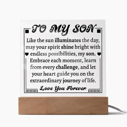 To My Son | Acrylic Square Plaque | Learn From Every Challenge