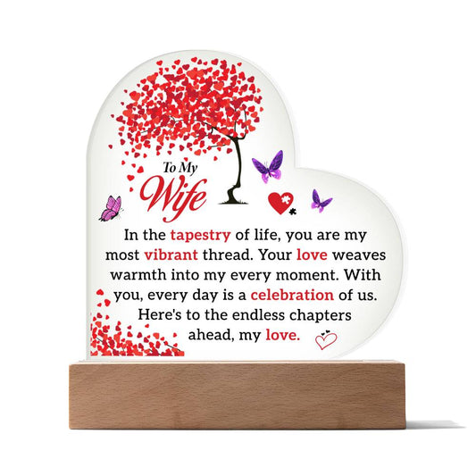 To My Wife | Acrylic Heart Plaque | You Are My Most Vibrant Thread | Mother's day