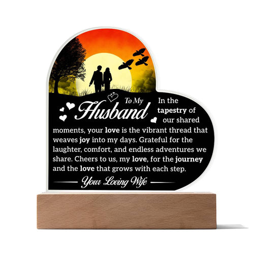 To My Husband | Acrylic Heart Plaque | Grateful For the Laughter