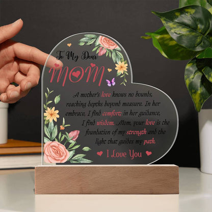 To My Dear Mom | Acrylic Heart Plaque