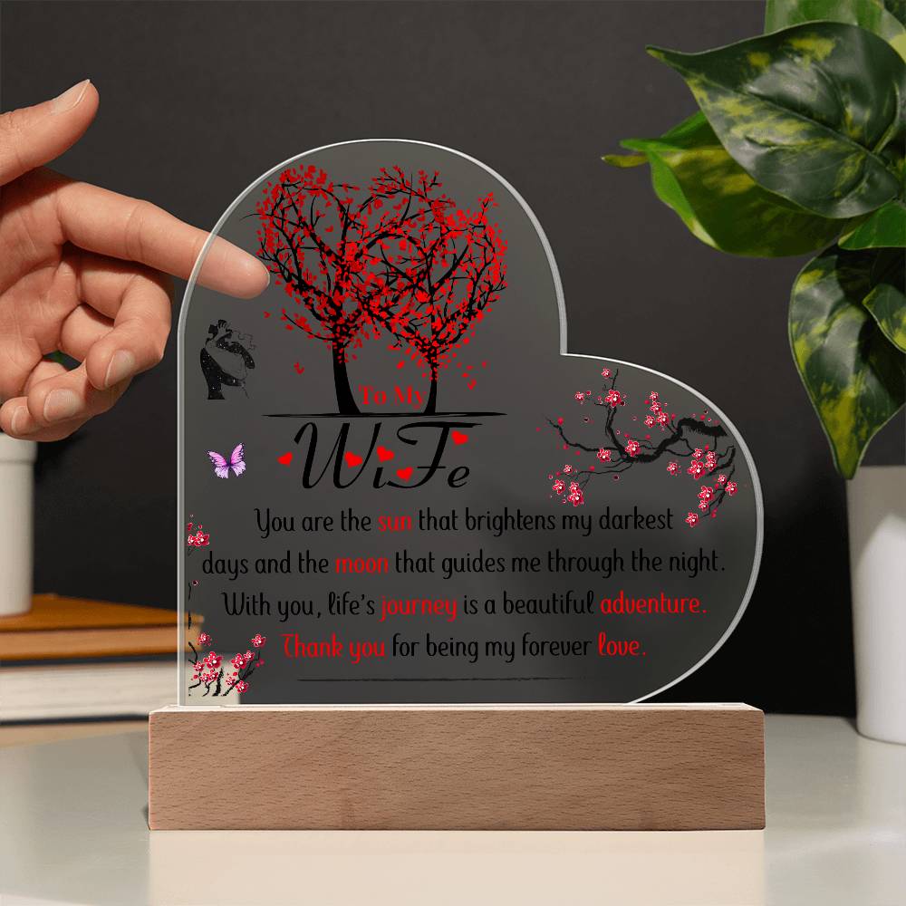 To My Wife | Acrylic Heart Plaque | Thank You For Being My Forever Love | Mother's Day