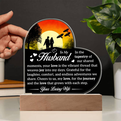 To My Husband | Acrylic Heart Plaque | Grateful For the Laughter