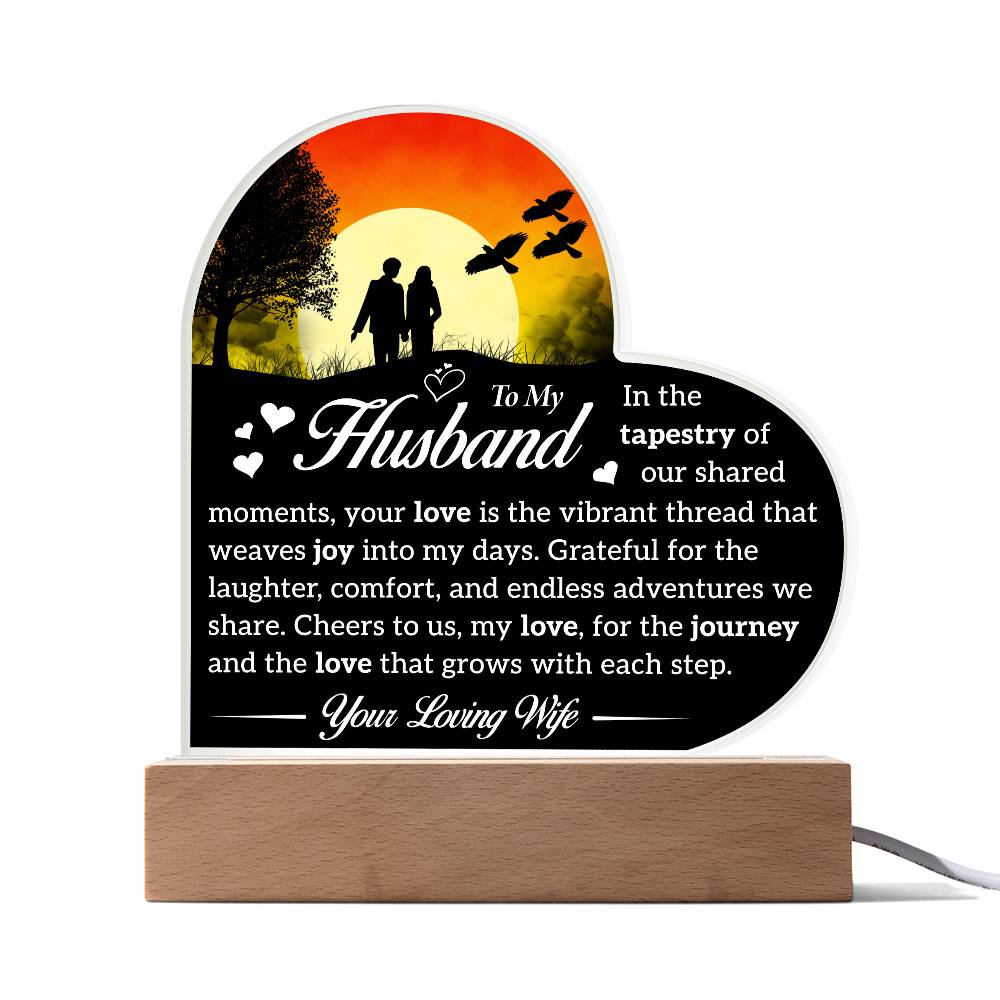 To My Husband | Acrylic Heart Plaque | Grateful For the Laughter