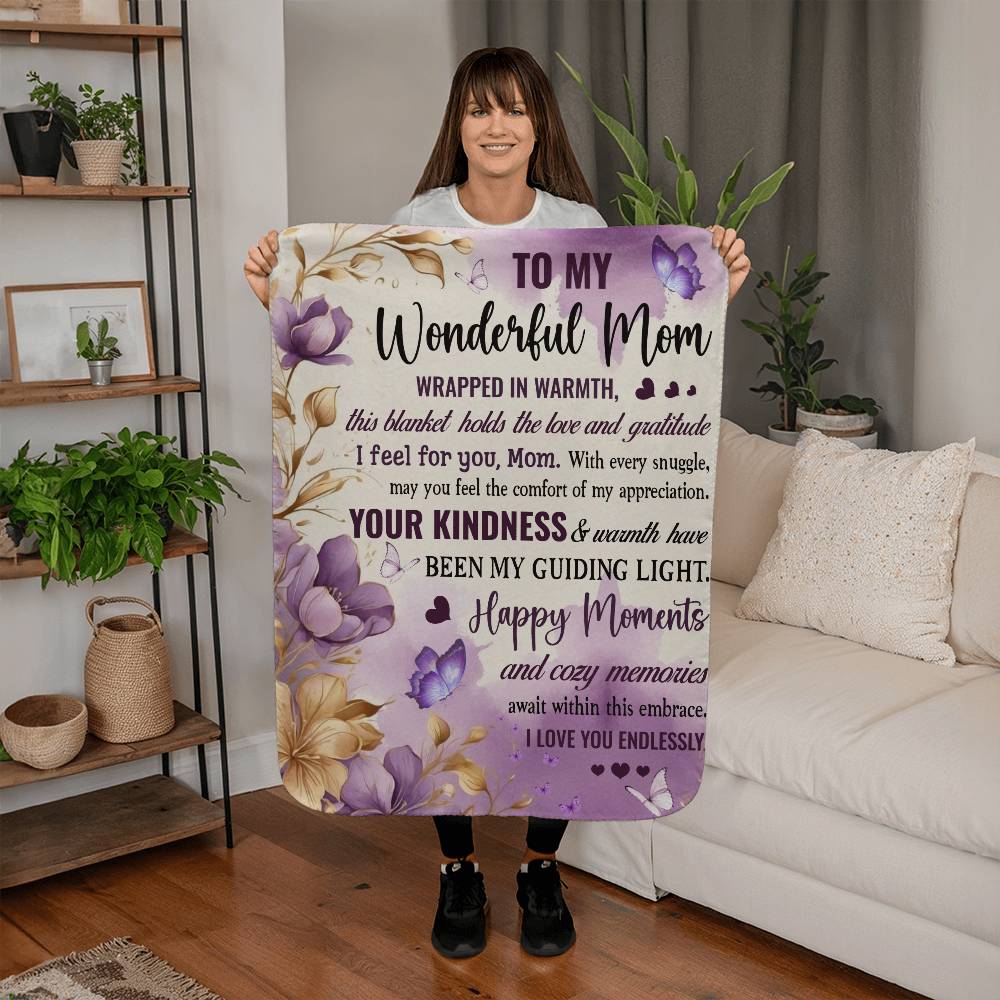 To My Wonderful Mom Blanket | Mother's day Gift, Birthday Gift for Her | Gift From Son or Daughter