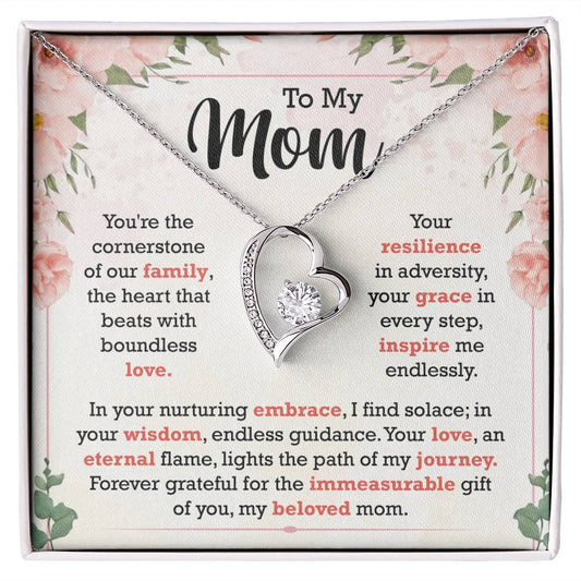 To My Mom | Forever Love Necklace | In Your Nurture Embrace I Find Solace | Mother's Day