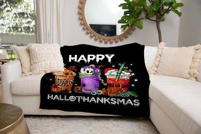 HAPPY HALLOTHANKSMAS BLANKET |HALLOWEEN | THANKSGIVING | HALLOWEEN