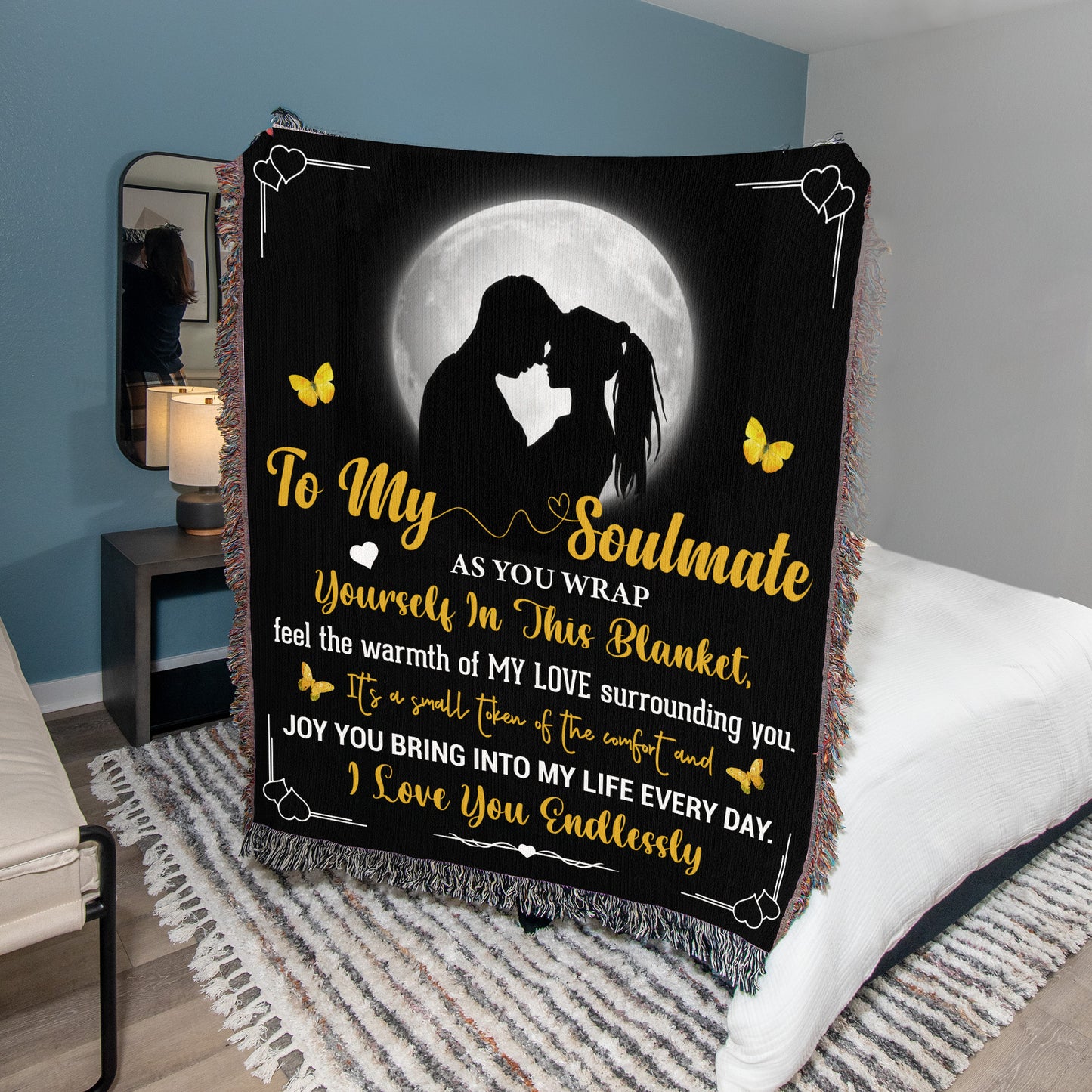 To My Soulmate Premium Black Sherpa Blanket | As You Wrap Yourself In this Blanket | 50x60