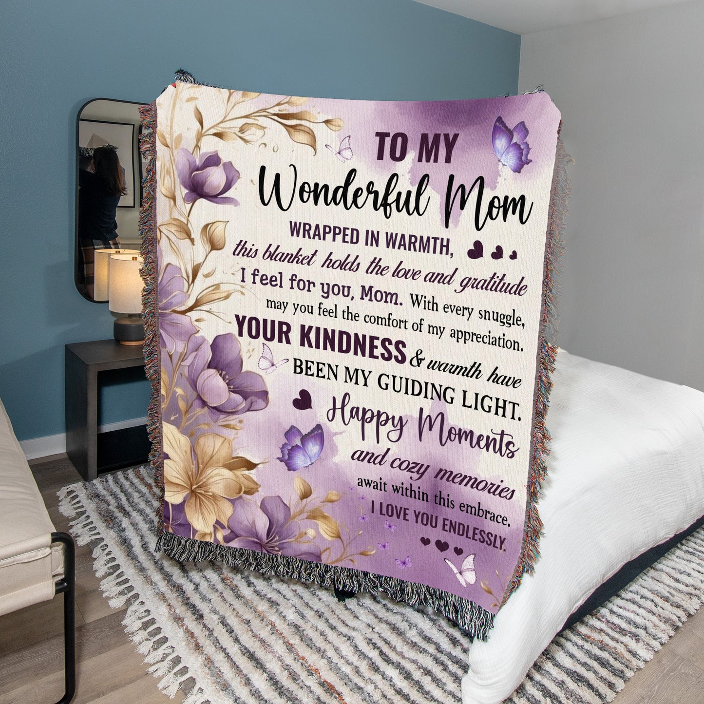 To My Wonderful Mom Blanket | Mother's day Gift, Birthday Gift for Her | Gift From Son or Daughter